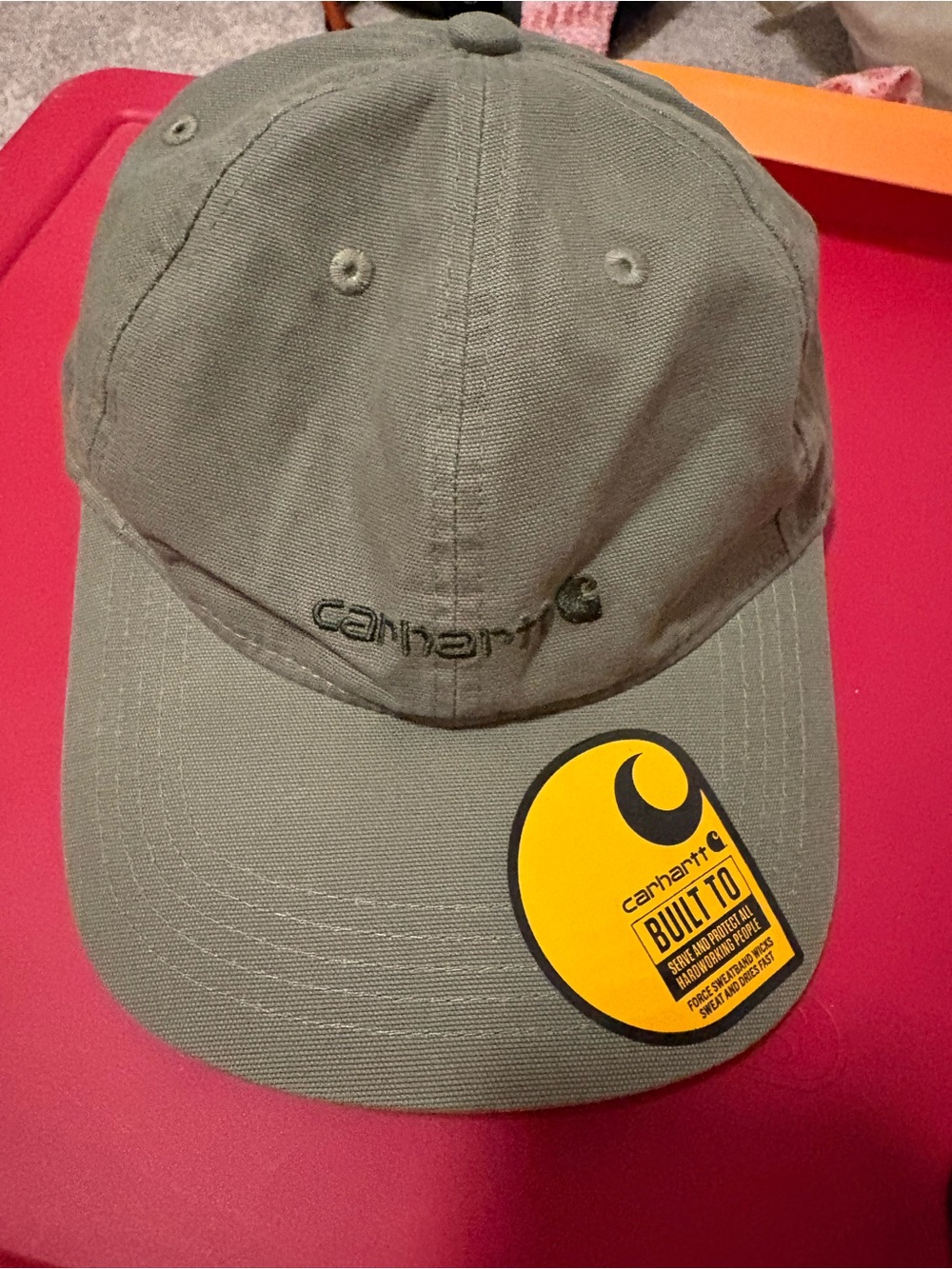 Carhartt Olive Canvas Hat with Logo Patch